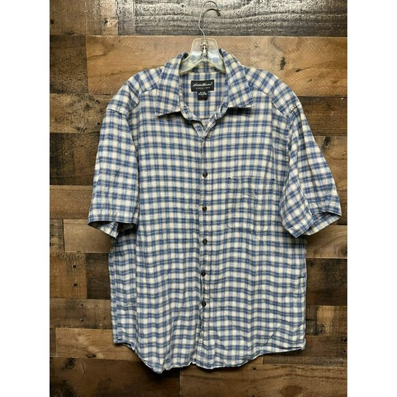 Eddie Bauer Men's Short Sleeve Button‎ Up Size Large - Picture 1 of 3